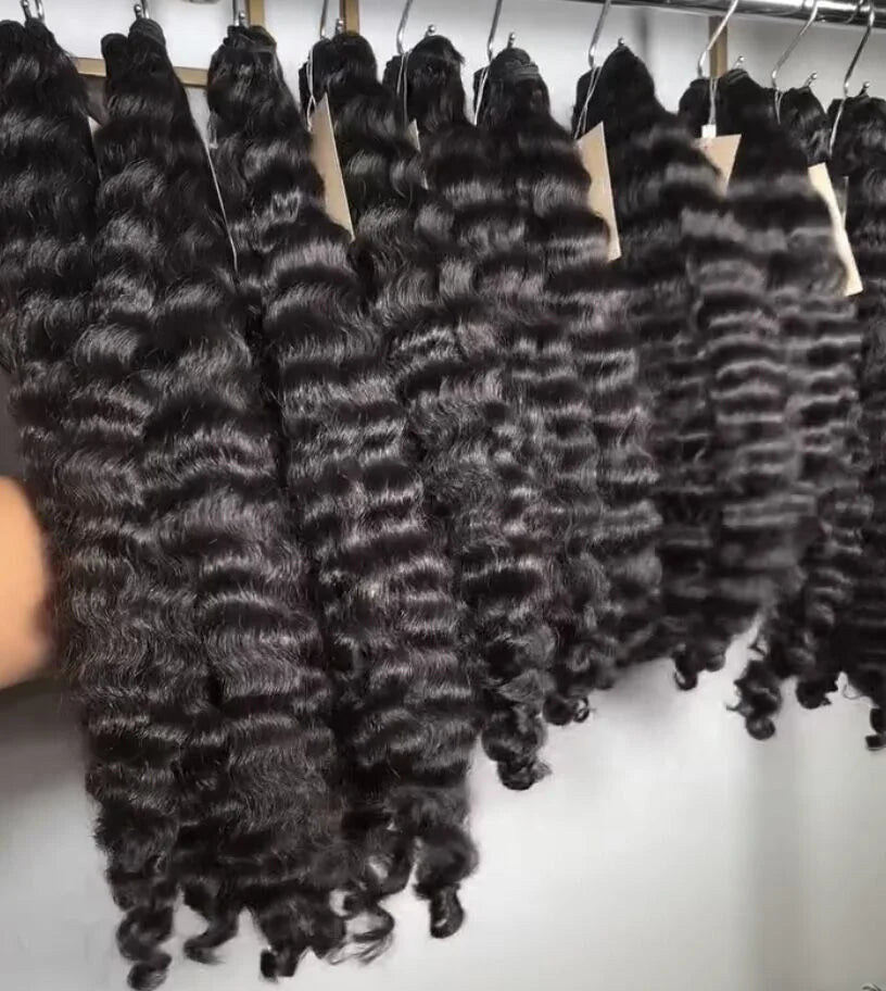 Wholesale Burmese Raw Kinky Curly Hair Weave Bundles No Chemical Unprocessed Raw Hair Loose Deep Water Wave Human Hair Bundles
