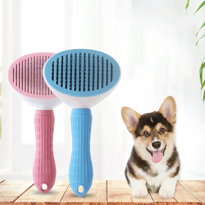 Hot Selling Self-Cleaning Pet Comb Stainless Steel and Plastic for Dogs and Cats Flea Comb From Suzhou
