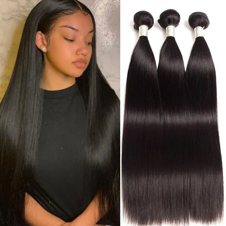 Premium 10A Grade Brazilian Virgin Human Hair Bundles - 100% Remy Straight Hair Extensions