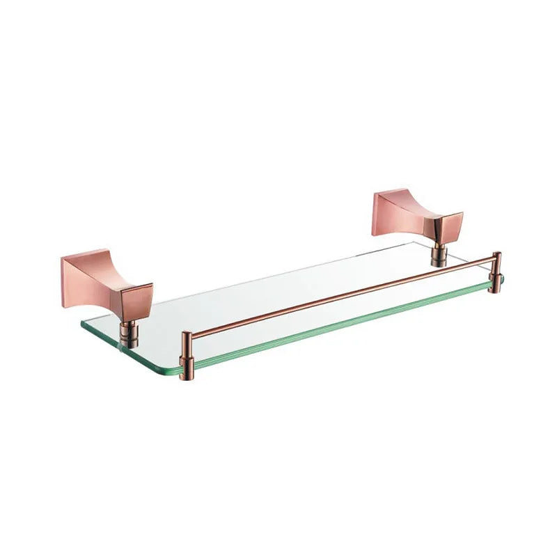 Rose Gold Bathroom Towel Rack Set Wall Mount Bathroom Accessory Set