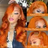 99J 13x4 Human Hair Body Wave Transparent Preplucked Lace Front Wig for Black Women Burgundy Wig Brazilin Virgin Human Hair Wig