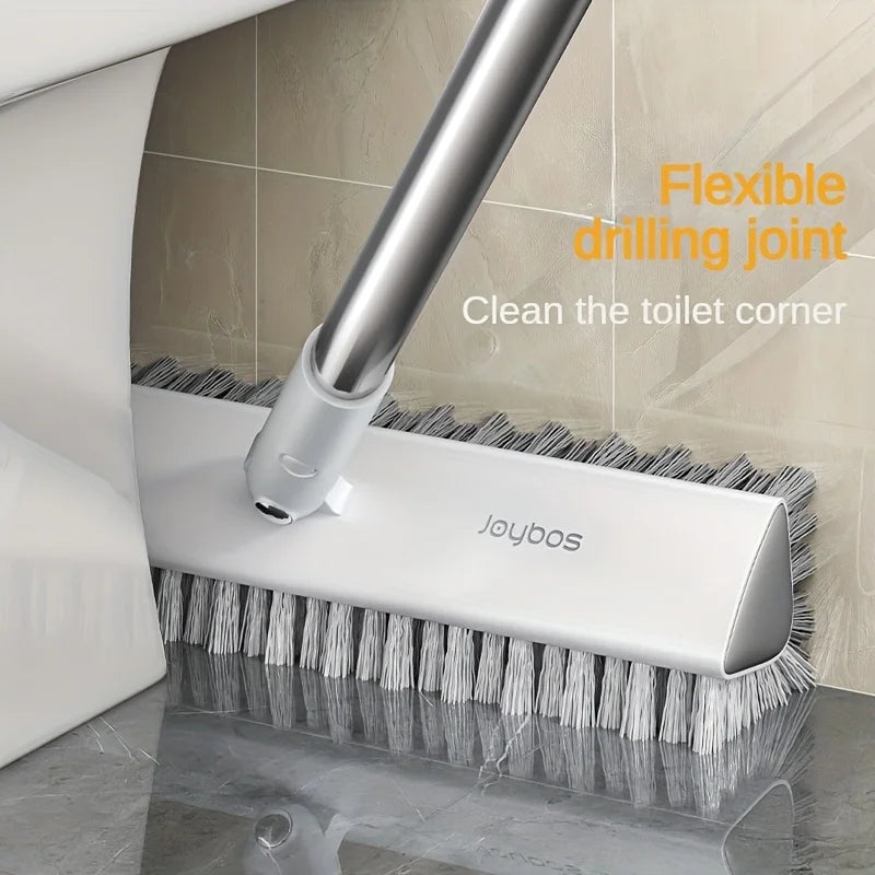 For Plastic Handle Toilet Cleaning Brush V-Shaped Double-Sided Nylon Fabric Brush Head Extension Rod for Home Cleaning
