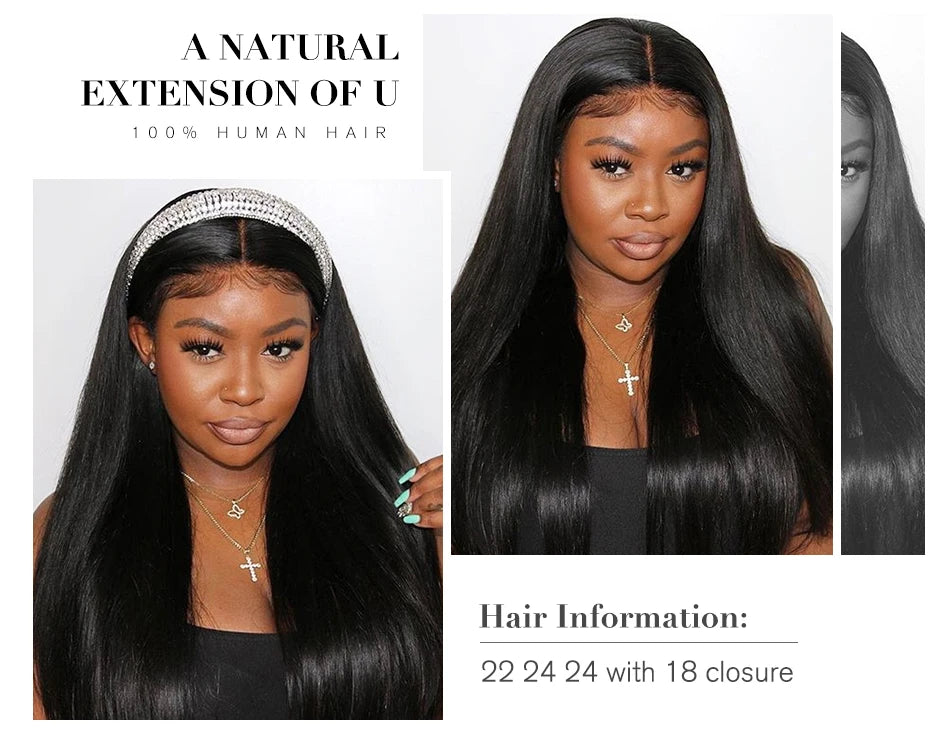 UNICE HAIR 30 Inch Brazilian Bone Straight Hair Bundles 100% Human Hair Weave Bundles Straight Virgin Human Hair 1/3/4 Bundles