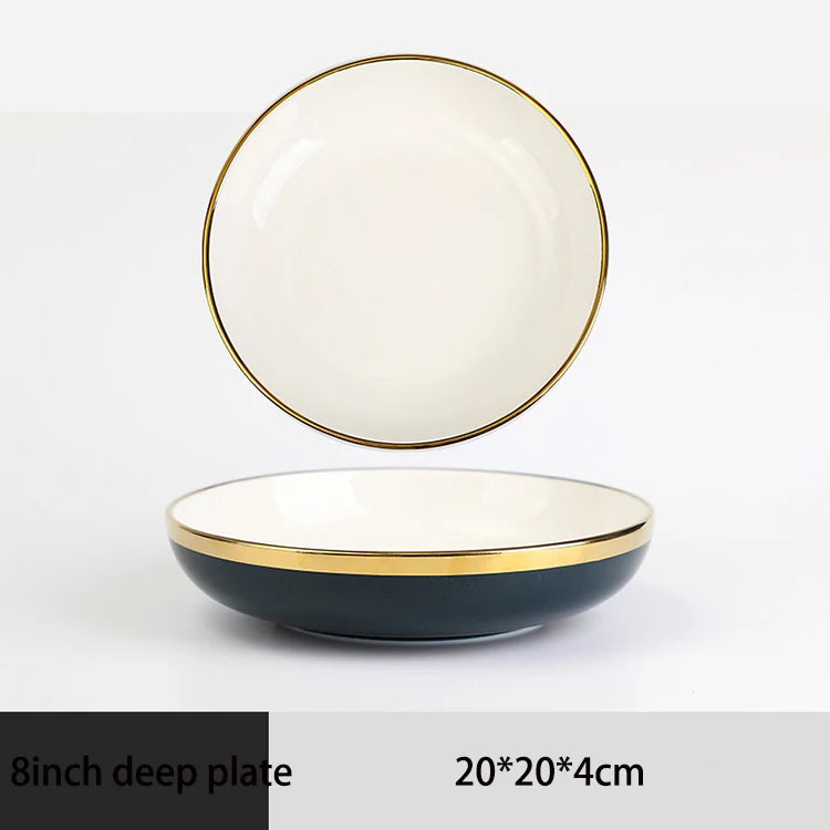 Home Premium Good Rim Ceramic Plates Sets Dinnerware Plate Dish