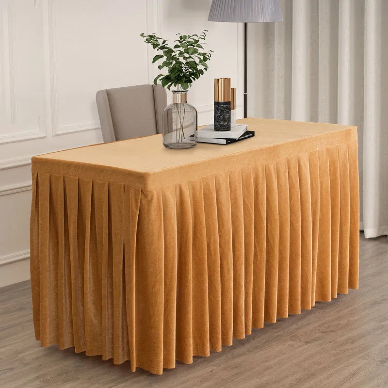 Mantel De Terciopelo Conference Decor 100% Polyester Custom Size Welcome Plain Color Solid Design Velvet Tablecover Table Cloth