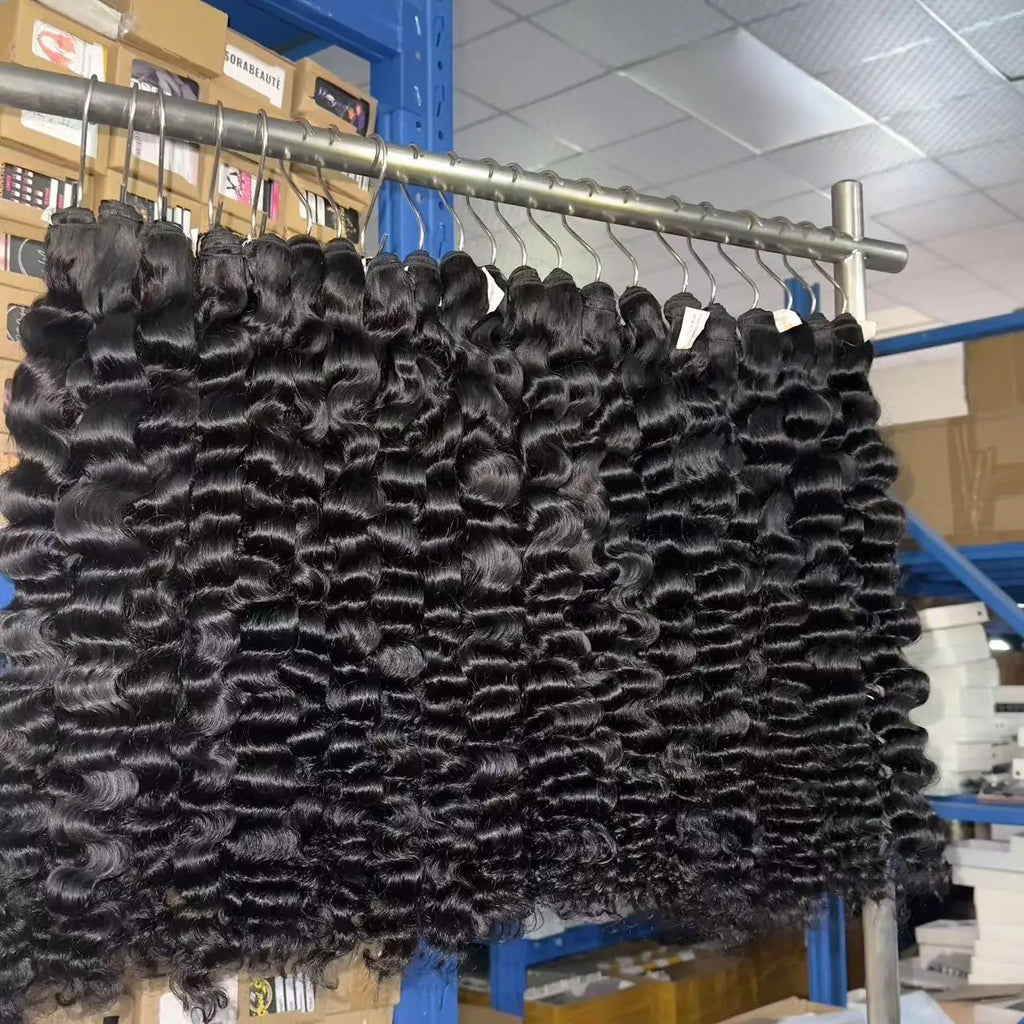 Wholesale Raw Human Hair Extension Cuticle Aligned Burmese Kinky Curly Hair Bundles