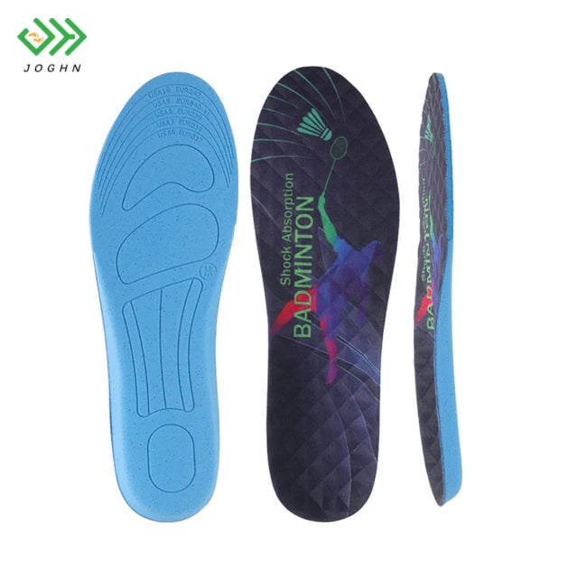 JOGHN Custom Material Non Slip Soft Shoe Insoles for Plantar Fasciitis Heel Cushion Pads Fabric Flat Feet Running Insoles