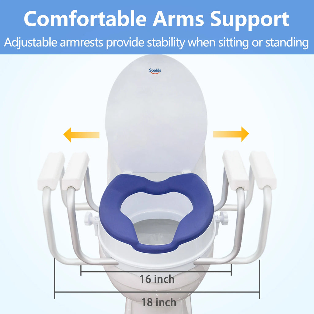 SUNCARE Rehabilitation Care Elderly Pregnant Women Bathroom Safety Commode Raised Toilet Seat Toilet Sear Raiser for Elderly