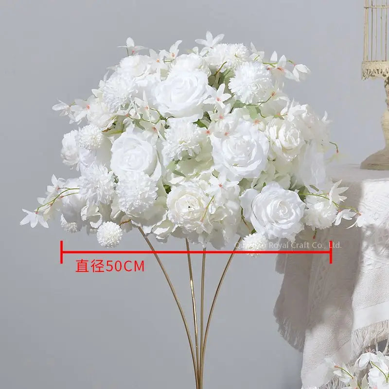 Luxury Wedding Table Candelabra Flower Centerpieces Artificial Flower Arrangement Ball for Display Drops