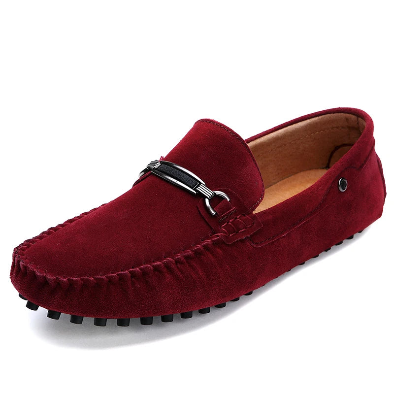 Men's Loafers Gommino Driving Shoes Moccasins Penny Loafer Flats Spring Low-top Faux Suede Slip on Casual Leisure Male Handmade