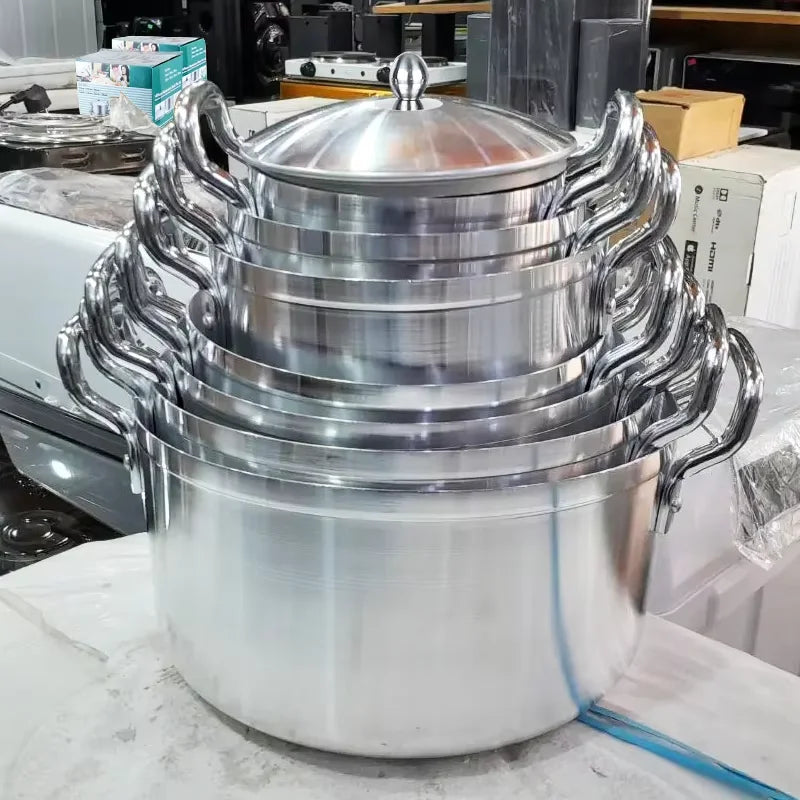 Factory Direct Hot Selling Classic Design Aluminium Soup Pots Ready to Ship Cookware Set for Home Kitchen Wholesale