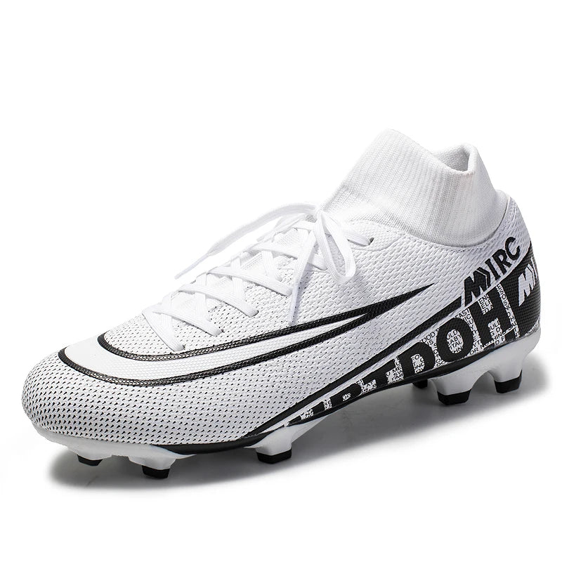 Football Shoes High Mid-Top Lace up Soccer Futsal Shoes Football Boots FG HG TF PU Leather Team Sports Boy's Men's Women's