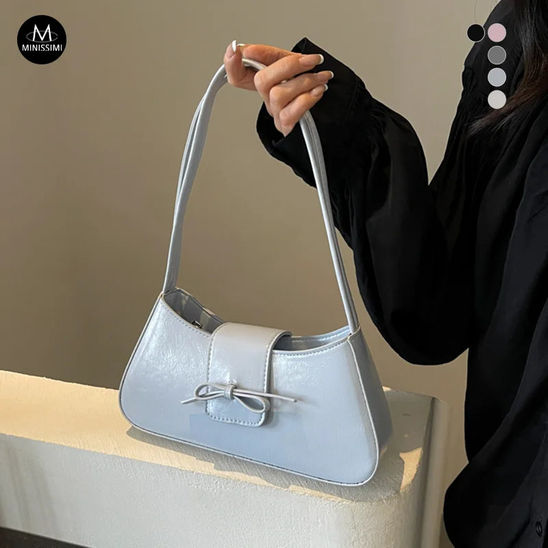 Hot Sales Bolsas Para Mujere Ladies Bow Bags Pu Leather Handbags Elegant Women Shoulder Bags for Ladies