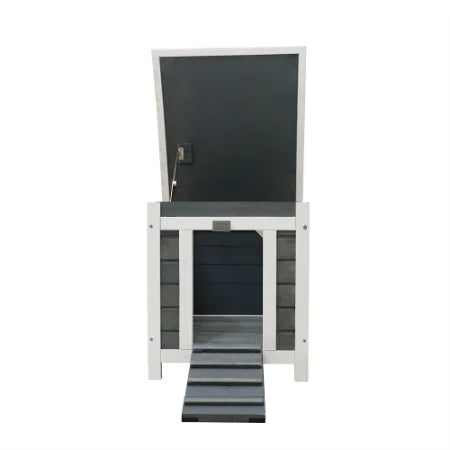 Luxury Weatherproof Wooden Pet House FCJ Rabbit Hutch Lockable Openable Door for Small Animals Including Cats Indoor Outdoor Use