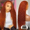 Wholesale Raw Human Hair Ginger Body Wave Wig 13x4 hd Human Hair Lace Front Wig 180% Brazilian Lace Frontal Wig for Black Women