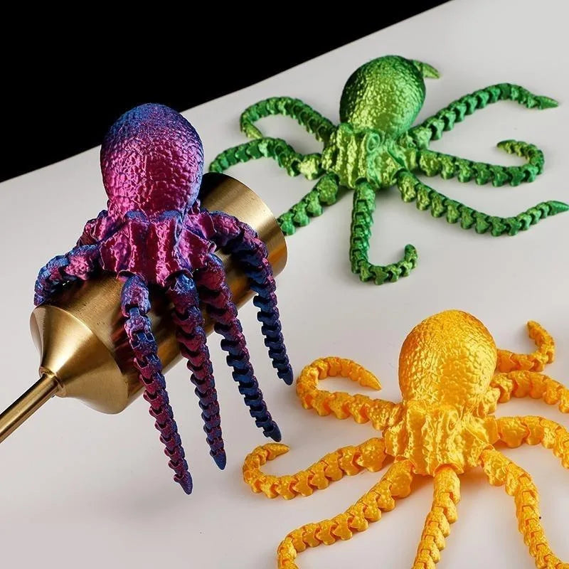 Wholesale 3D Printed Octopus Squid Animal Models with Movable Joints Customizable OEM Children's Toys Made of Plastic