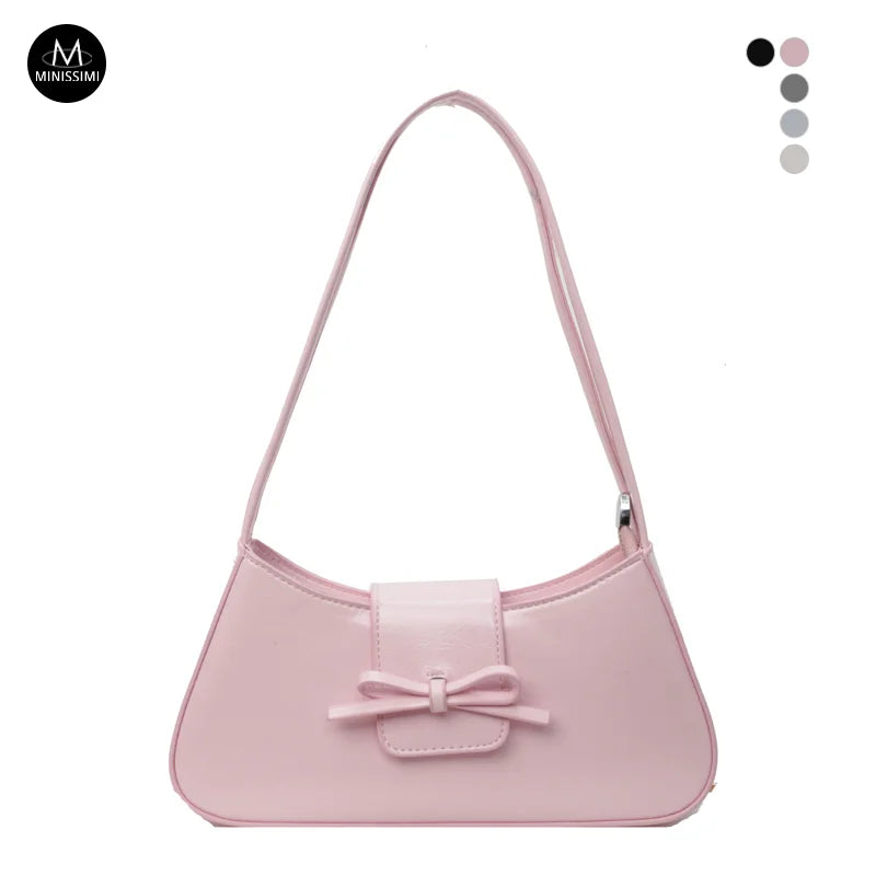 Hot Sales Bolsas Para Mujere Ladies Bow Bags Pu Leather Handbags Elegant Women Shoulder Bags for Ladies