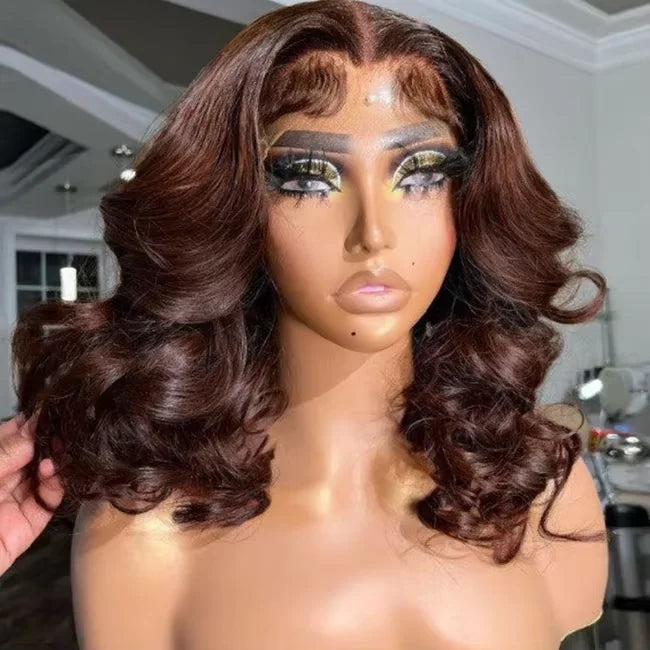 4x4 5x5 HD Lace Front Brazilian Hair Wig Glueless Bone Straight Short Bob Raw Brazilian Cuticle Alignment Double Drawn Hair