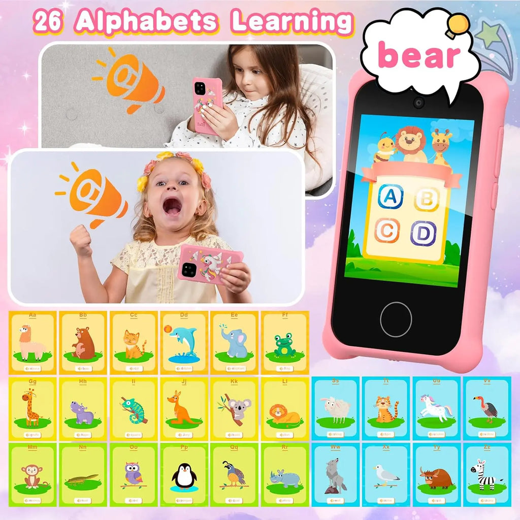 Jiexunda Smartphone  t l Phone Unisex Phone Kids Smart S3Phone Camera MP3 Player Educational Birthday Gifts Toys 3-12 Year Old