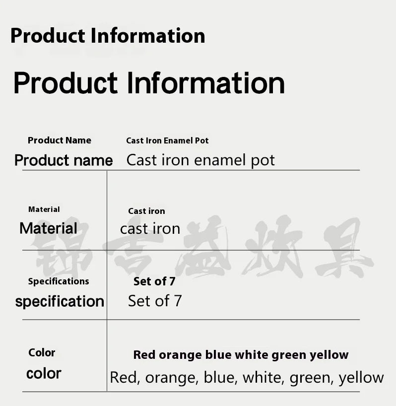 14-Piece Modern Design Cast Iron Enamel Pot Set for Kitchen Use Parties Includes Frying Pan Stew Pot Seafood Pot Food Storage
