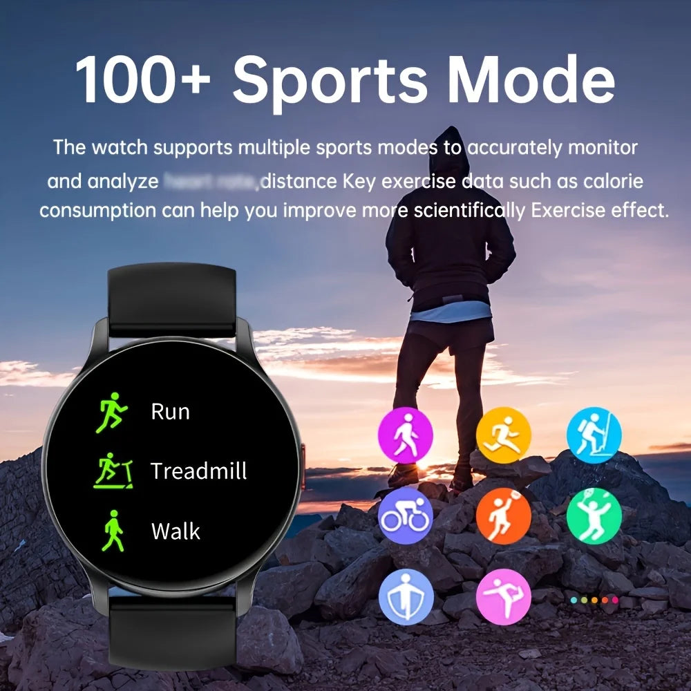 Men's Smartwatch with Call Function,1. 43''Large HD AMOLED Screen,100+Sports Modes, DIY Watch Face, Fitness Tracker,USB Charging