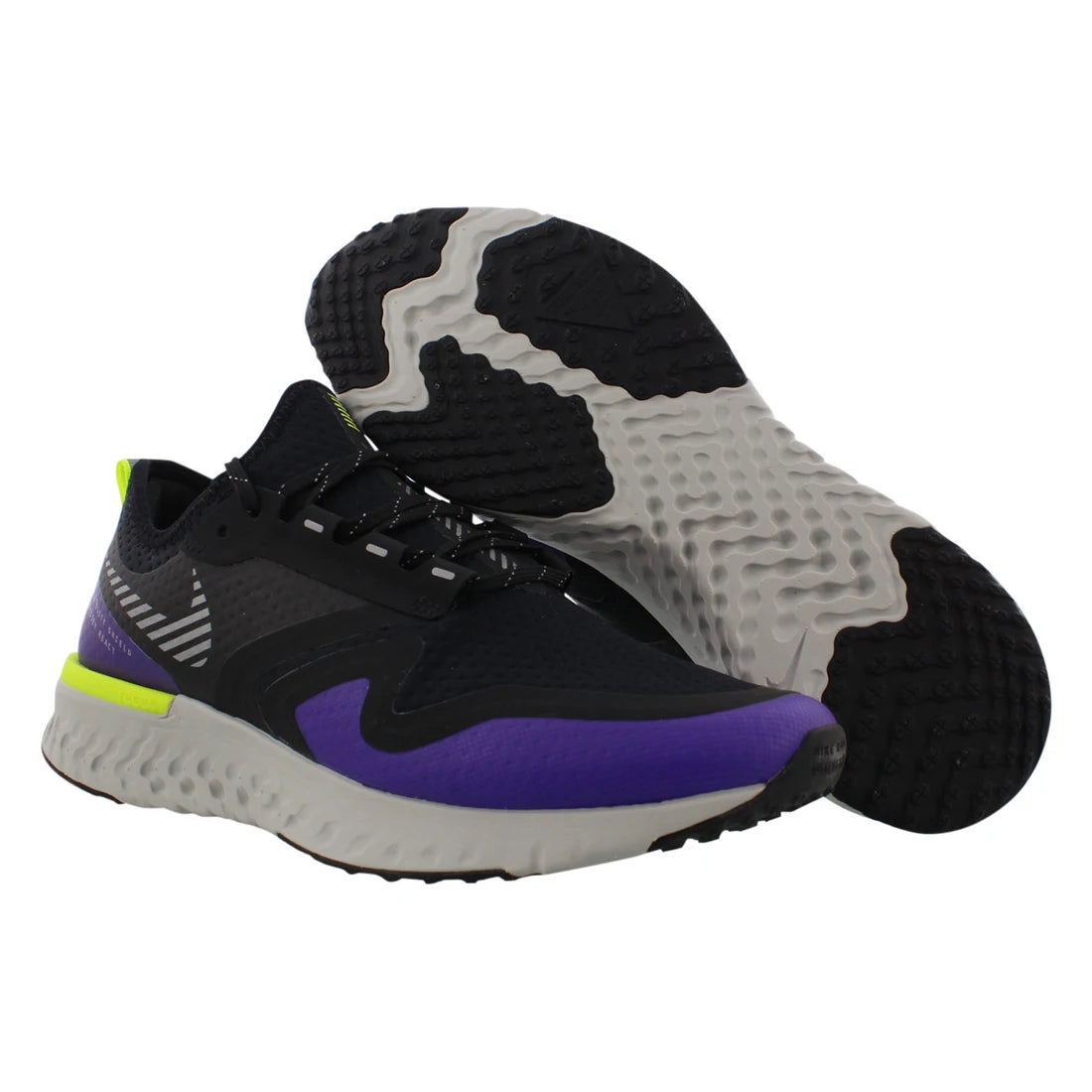 For Women's Odyssey React 2 Shield Sneakers Black/Metallic Silver/Purple Size 6 Spring Summer Sport Style EVA Mesh Vietnam