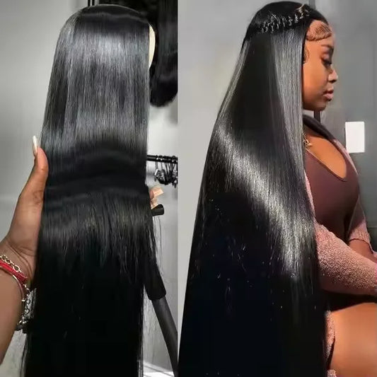 Pre Plucked 4x4 Lace Closure Wig Transparent Lace Front Human Hair Wig Brazilian Straight HD Lace Frontal Wig for Black Women