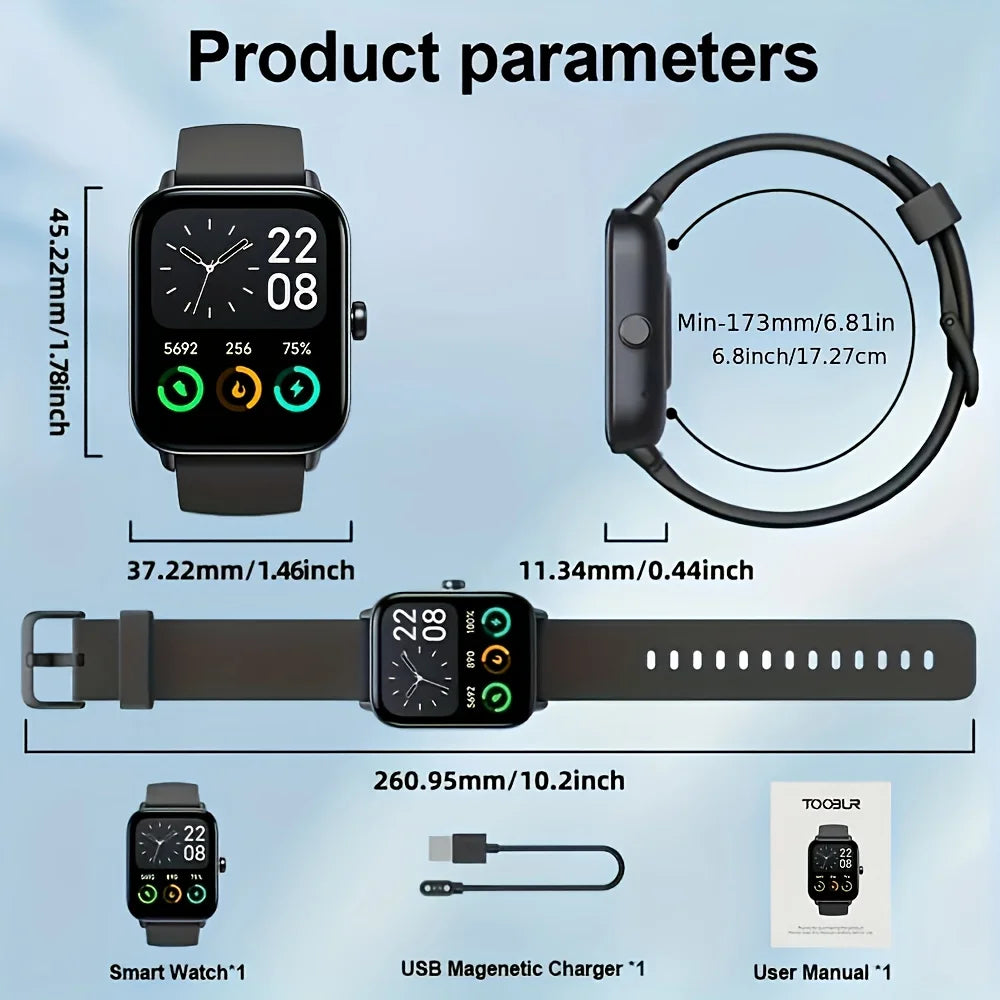 Smart Watch with Wireless Calling,1.83-Inch Full Touchscreen Wireless Smart Watch, Men and Women Smartwatch Answer Make Calls