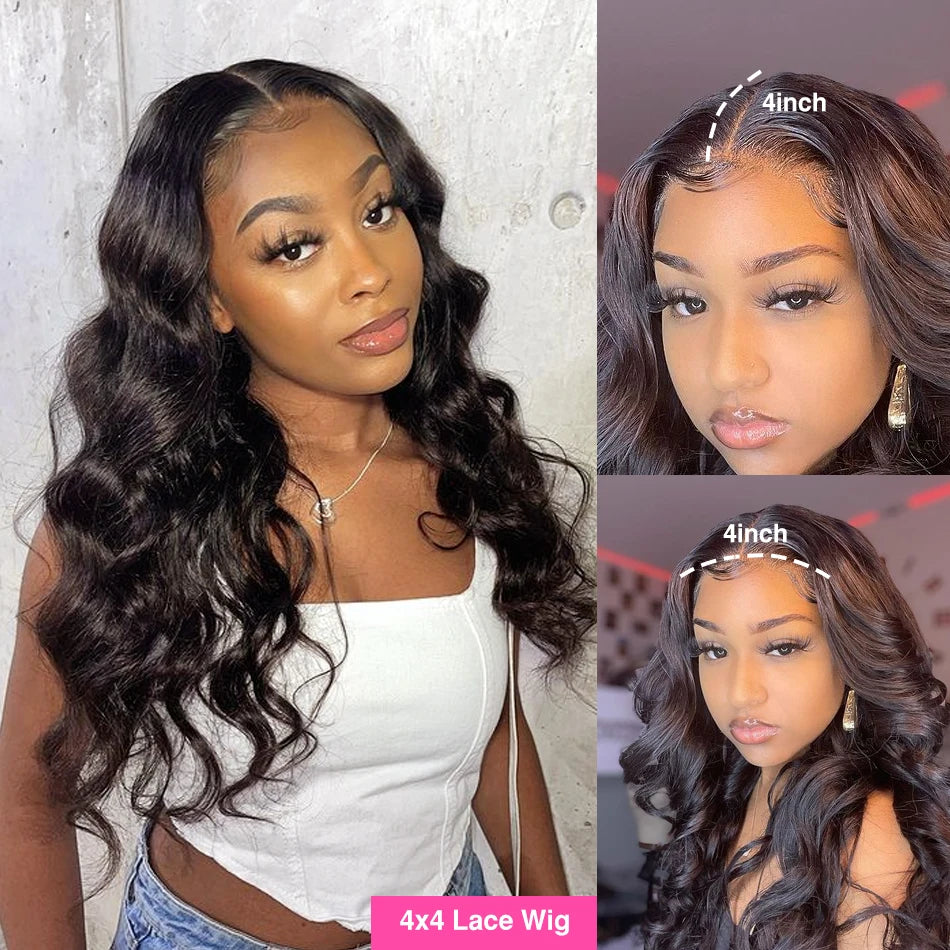 Indian Body Wave 4x4 5x5 HD Lace Closure Human Hair Wigs 16-30 Inch Lace Closure Wigs For Black Women 100% Remy Human Hair Wigs