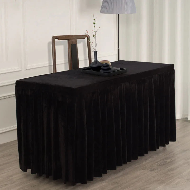 Mantel De Terciopelo Conference Decor 100% Polyester Custom Size Welcome Plain Color Solid Design Velvet Tablecover Table Cloth