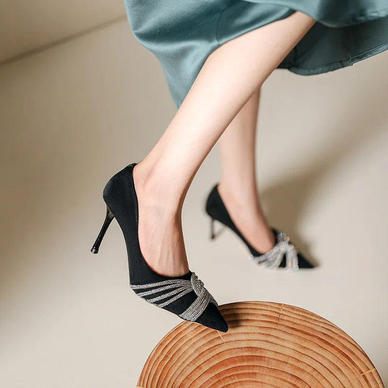 5CM/7CM/9CM Zapatos De Tacon Alto Latest Design Dress Shoes Black Pumps Heels for Women