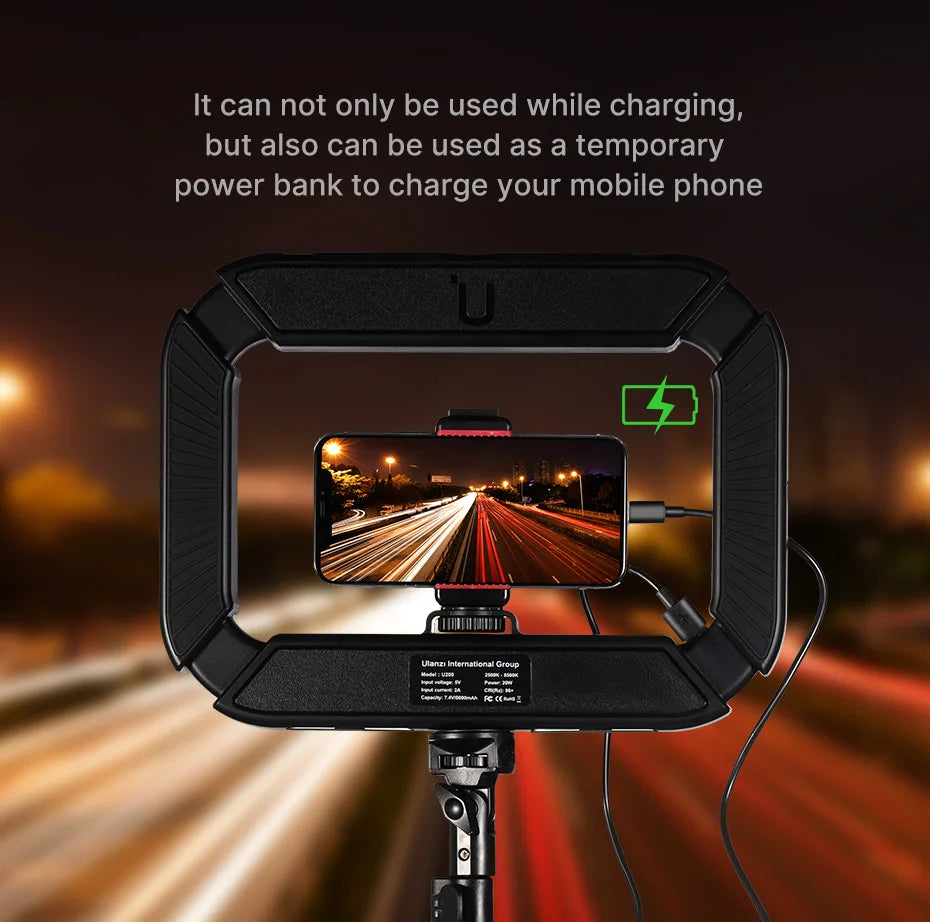 Ulanzi U-200 Ring Light Photography Led Video light BI-color Camera With phone clip cold shoe for Youtube Live Rig lamp