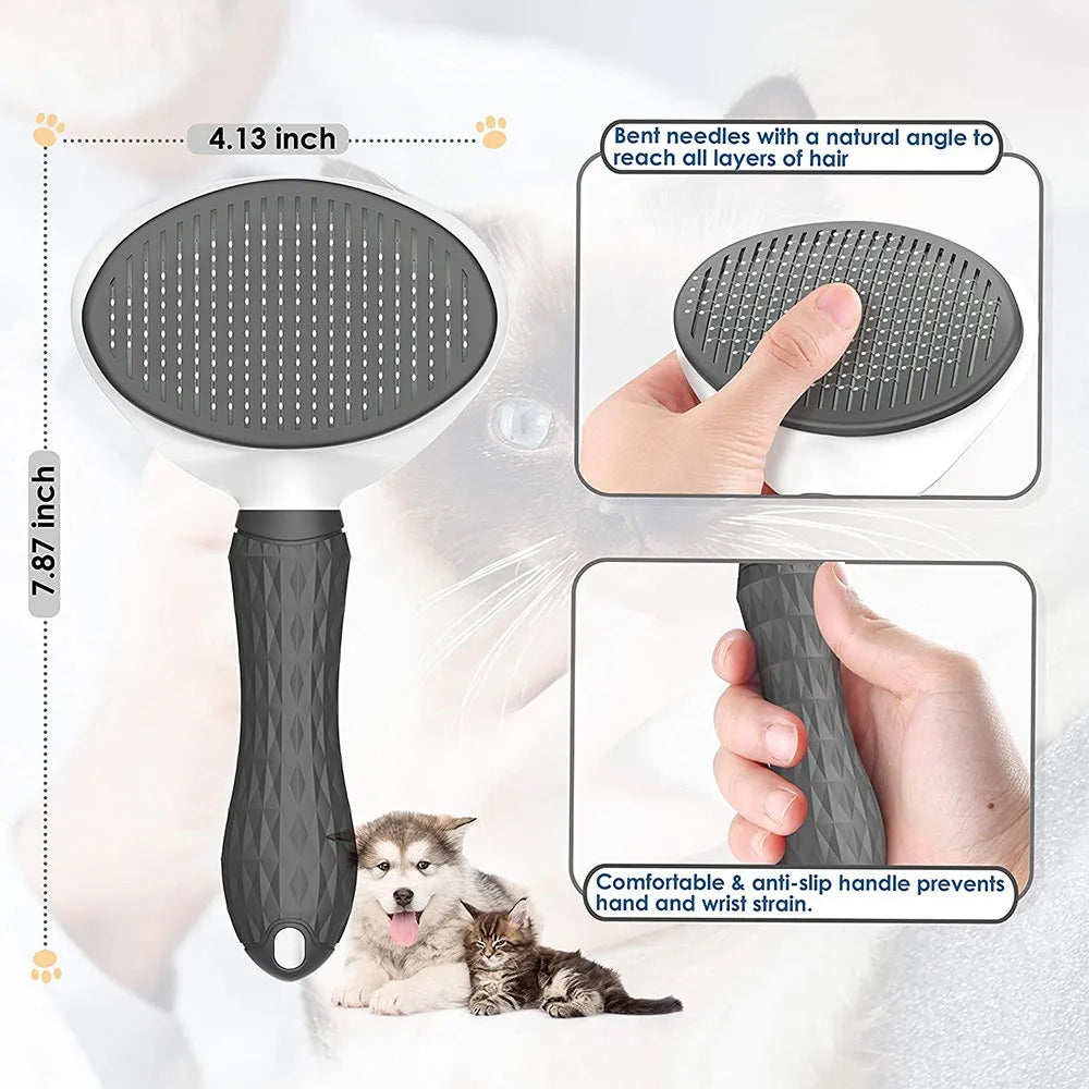 Manufacturer Wholesale Stainless Steel Cat & Dog Comb Pet Grooming Beauty Slicker Brush Dematting Brush for Hair Removal