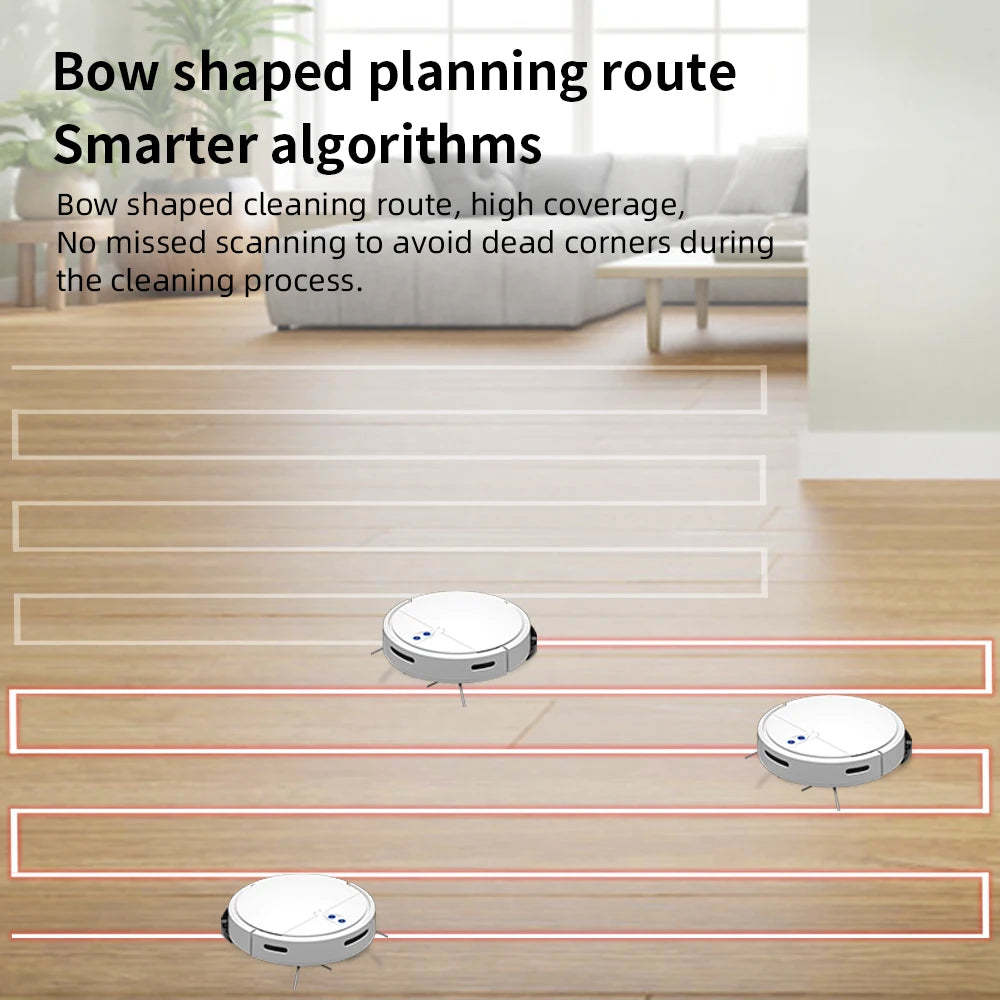 D3-001 3-in-1 Robot Vacuum Cleaner Self-Charging & Easy-to-Use for Hard Floors & Pet Hair 100 Min Runtime HEPA Filter for Hotels