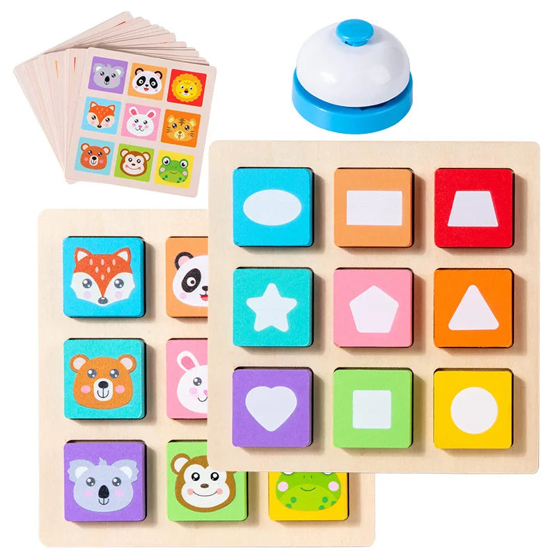 Educational Animal Shape Battle Game Montessori Cognitive Toys for Children Memory Toys Kids Early Learning Wooden Puzzle