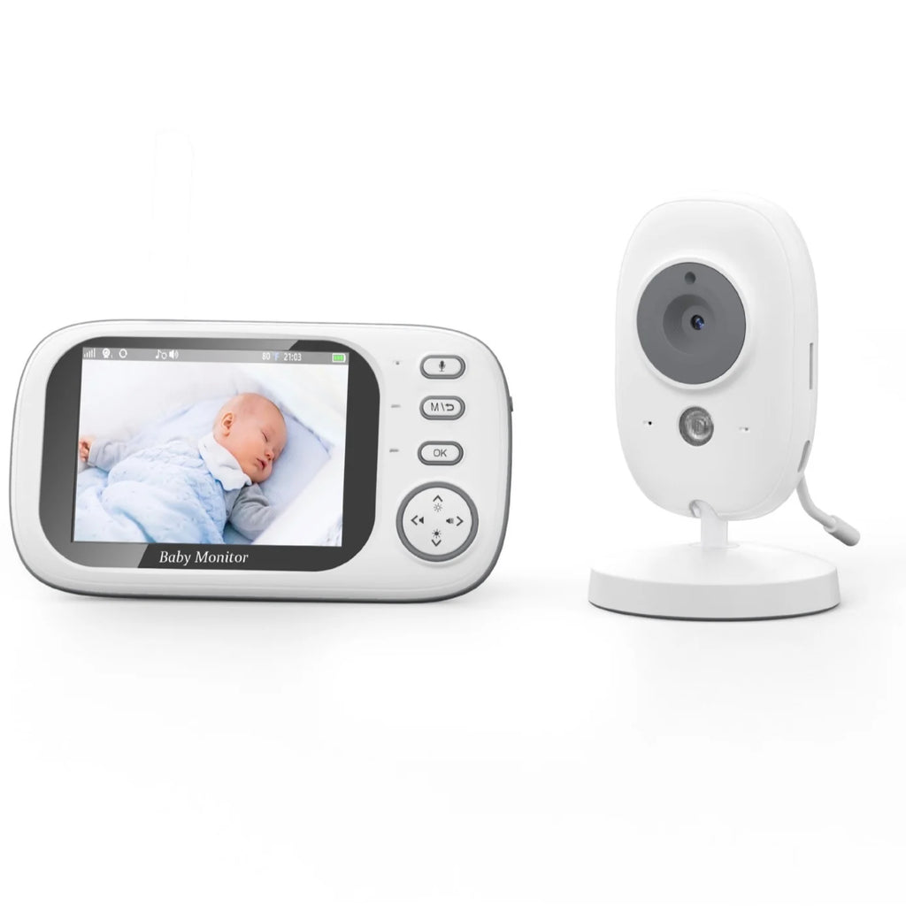 Plastic Baby Monitor with Camera and Audio 3.5" Screen Portable Night Vision 2-Way Audio Temperature Sensor