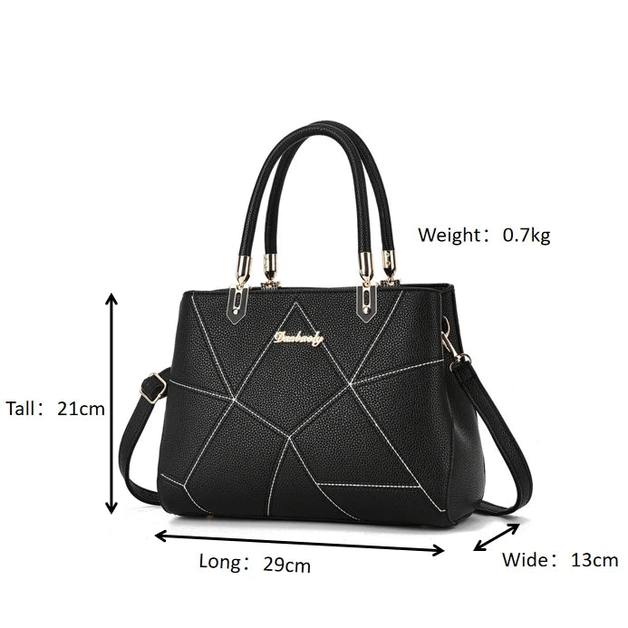 Ladies Luxury PU Leather Handbags Large Capacity Fashion Handbags for Women with Zipper Closure Ladies Handbag Set