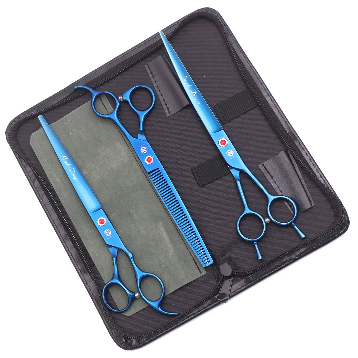 Purple Dragon Pet Grooming Scissors Kit 7.5" 8" Stainless Rainbow Straight Shears for Dogs Thinning Shears Curved Shears Z3005
