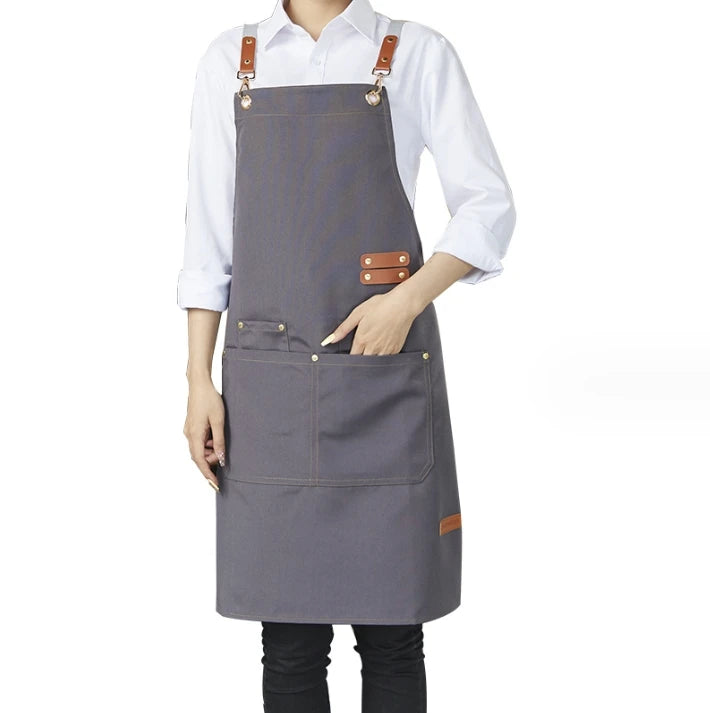 2026 Best Selling Wholesale Reusable Workwear Polyester Kitchen Apron Kit Oilproof Waterproof Pocket Adjustable Strap Custom