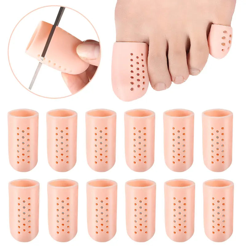 Toe Protector Breathable Gel Toe Cap Silicone Toe Cover Sleeves with Holes Provides Relief From Missing or Ingrown Toenails