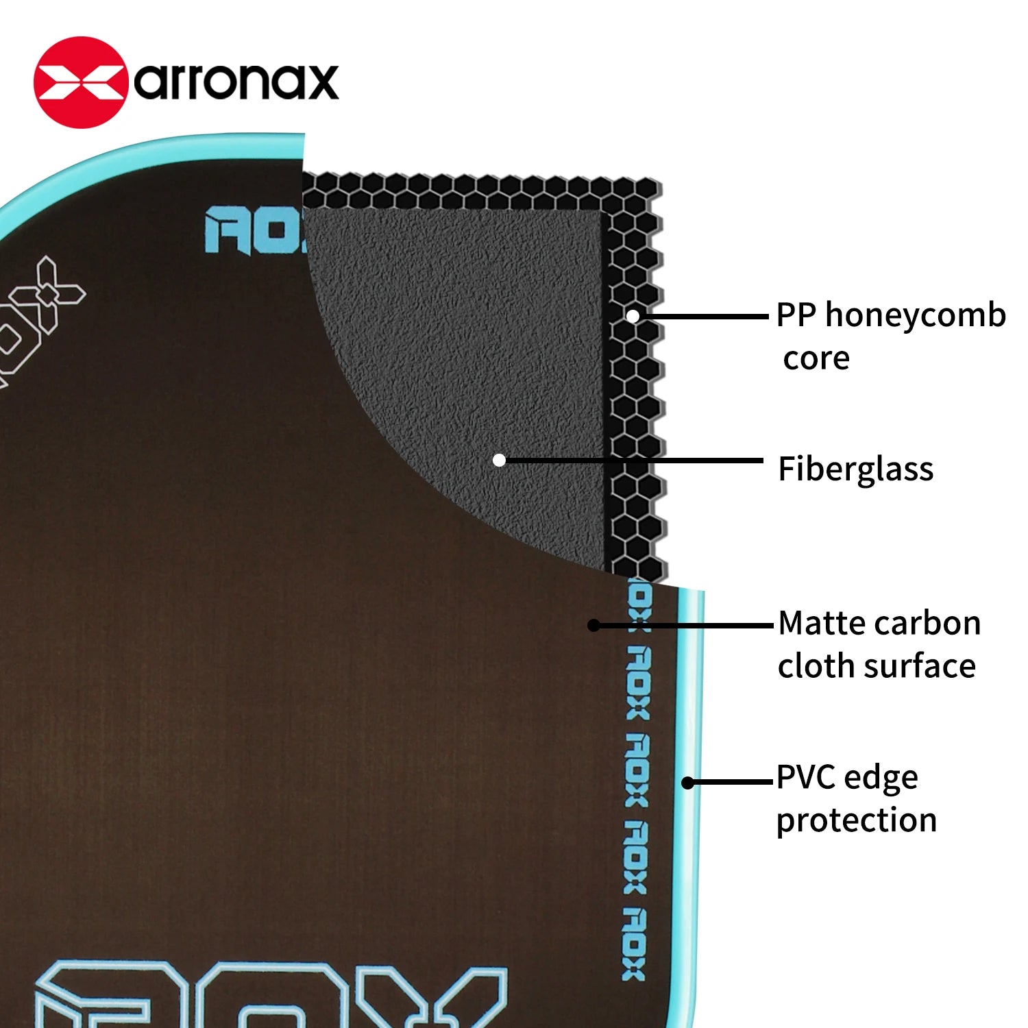 Arronax Professional Cold Press Carbon Friction Pickleball Paddle USAPA Approved 16MM Thickness for Training Outdoor Sports