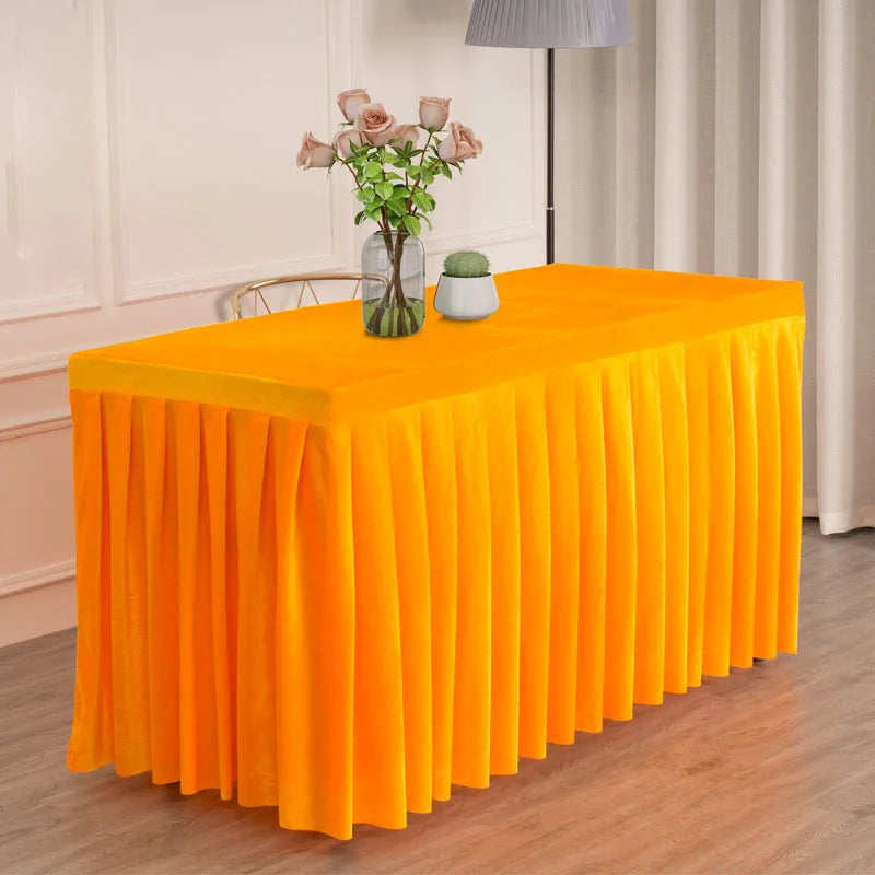 Mantel De Terciopelo Conference Decor 100% Polyester Custom Size Welcome Plain Color Solid Design Velvet Tablecover Table Cloth