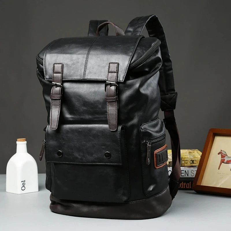 Fashion High Capacity Backpacks for Men PU  Antitheft Travel Backpack Mens Laptop Bags Business Backbag Student School Bag