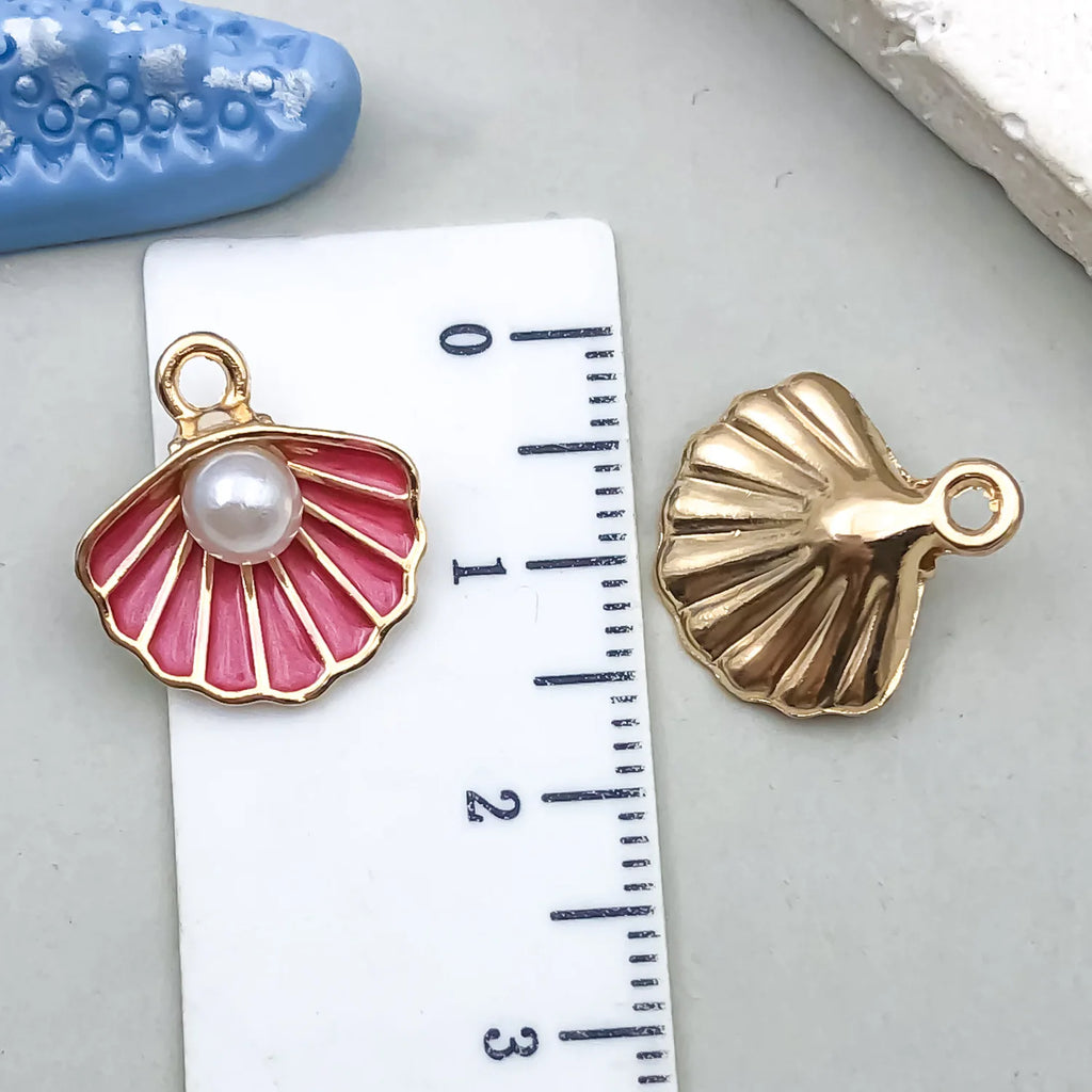 Hot Sale Natural Crafts Alloy Ocean Starfish Conch Seashell Enamel for DIY Nautical Jewelry Making Home Decoration