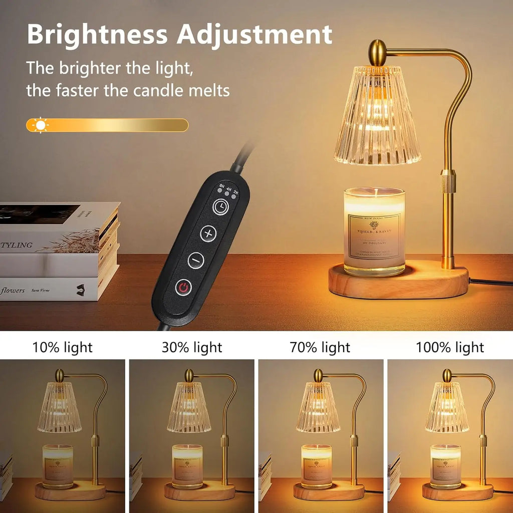 Candle Warmer Lamp with Timer and Dimmer Adjustable Height,Electric Wax Melt Warmer for Scented Jar Candles Home Decor Gifts