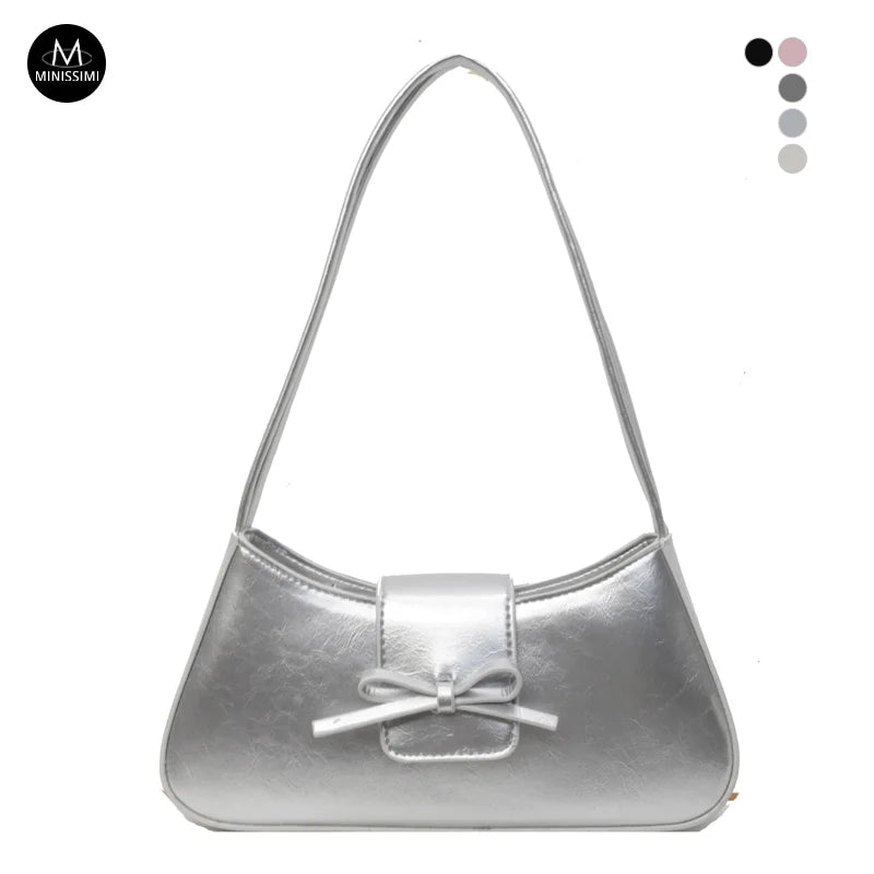Hot Sales Bolsas Para Mujere Ladies Bow Bags Pu Leather Handbags Elegant Women Shoulder Bags for Ladies