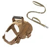 Adjustable Explosion-proof Outdoor Pet Tactical Service Dog Training Harness Vest Set with PVC Grip Handles