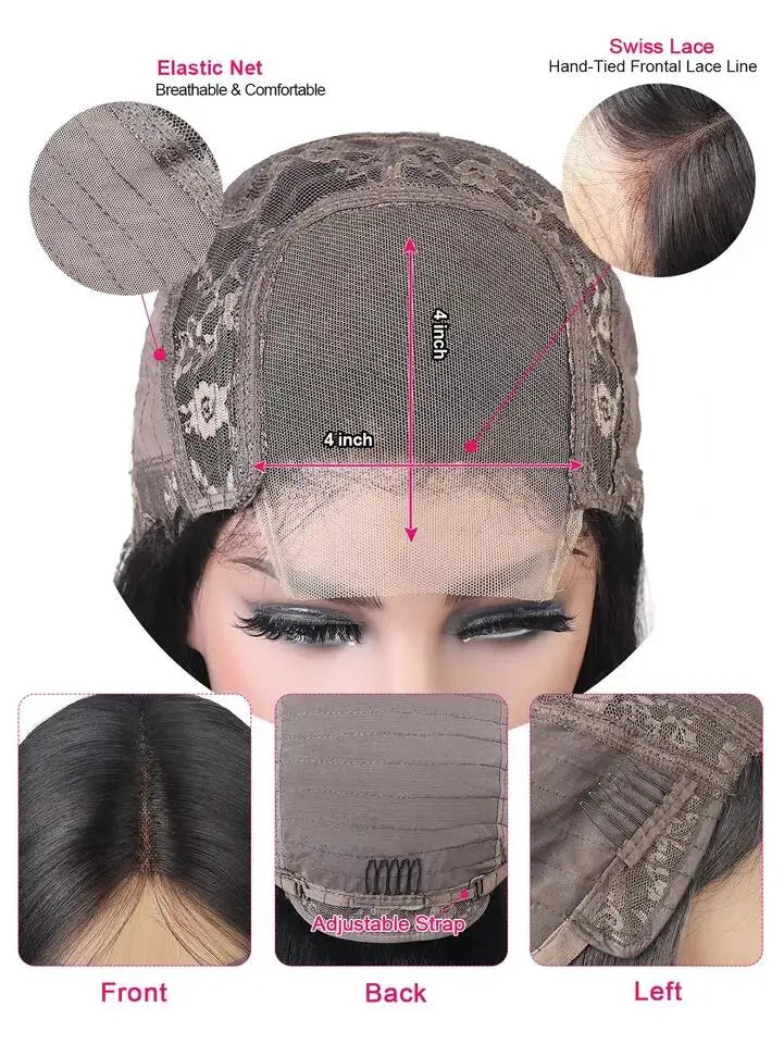Afro Kinky Curly Raw Brazilian Virgin Human Hair Wig 4x4 Lace Frontal Closure HD Transparent Lace Front Natural Human Hair Wig
