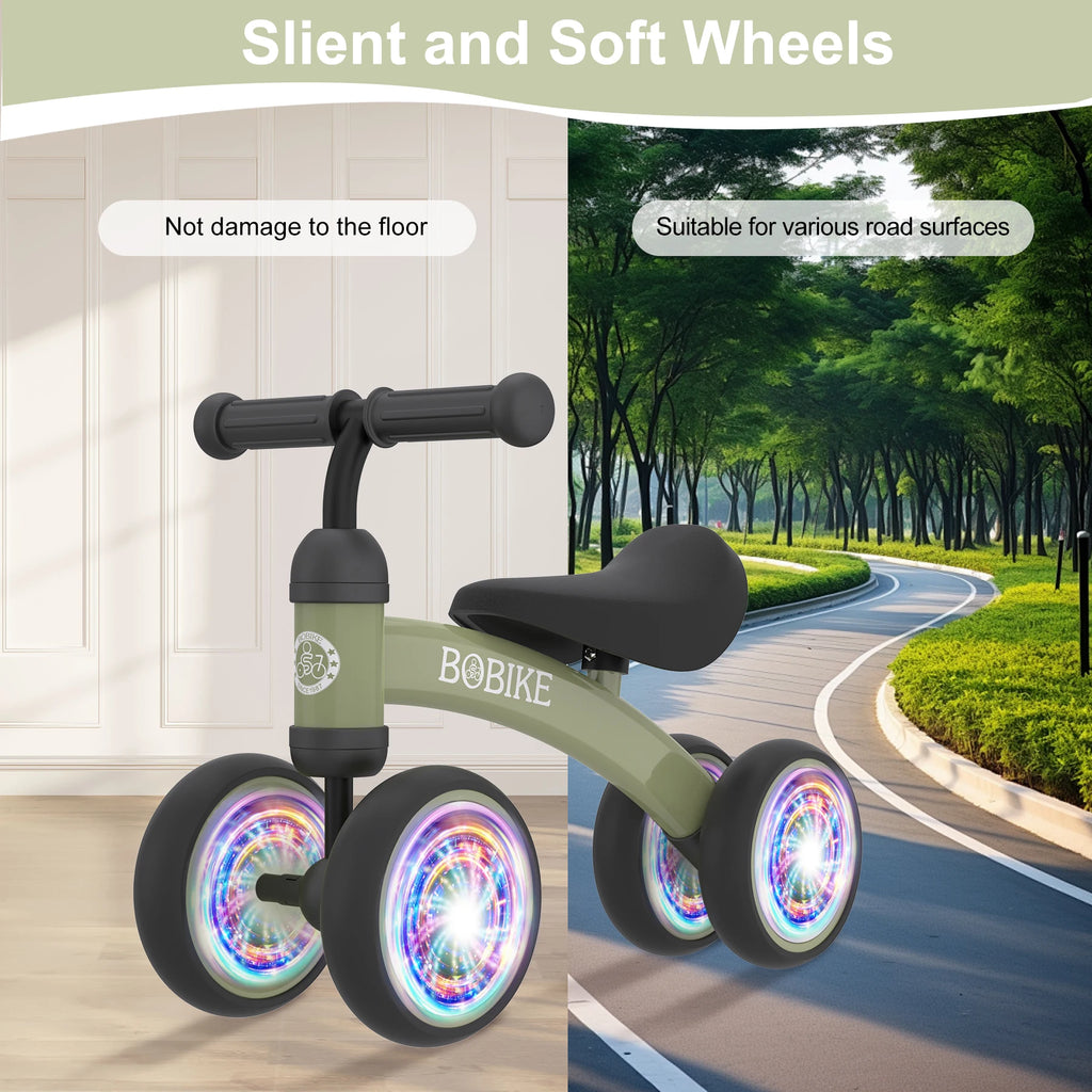Baby Balance Bike Toys for 12-36 Months Kids Toy Boy and Girls Gifts Toddler Best First Birthday Gift  ( Deep Green)