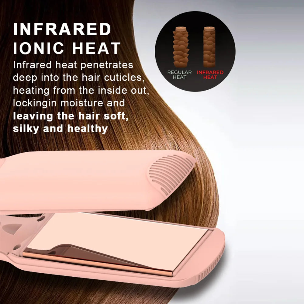 Professional 450F Titanium Electric Hair Straightener Flat Iron Infrared Technology with Private Label for Wholesale
